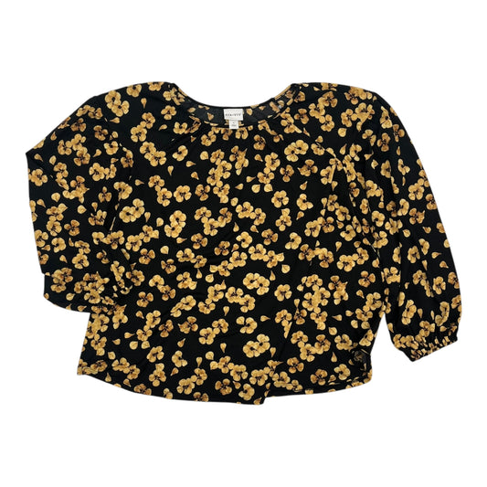 Blouse Ls By Ava & Viv In Black & Gold, Size:Xl