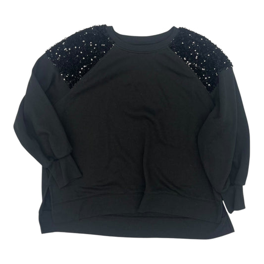 Sweatshirt Crewneck By Maurices In Black, Size:2X