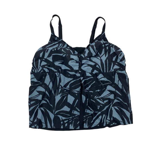 Swimsuit Top By Ava & Viv In Black & Blue, Size:4X