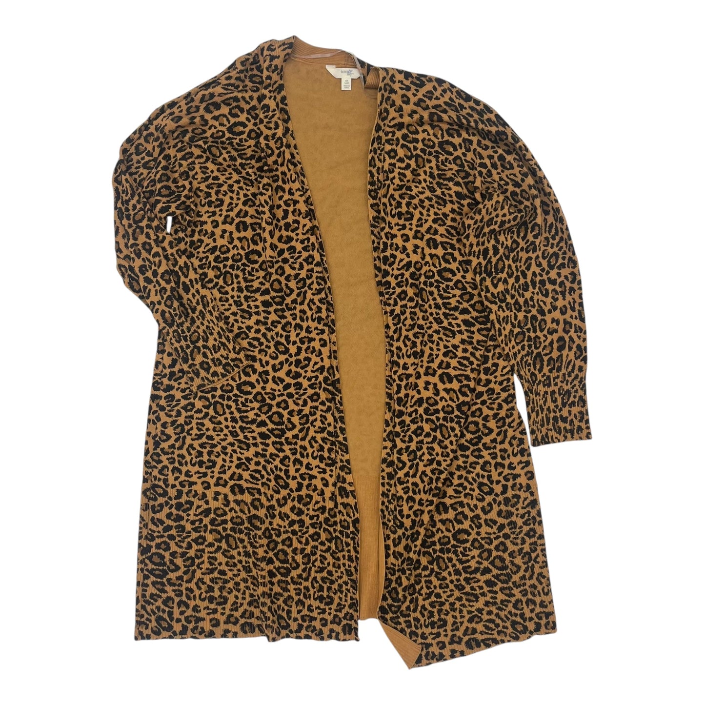 Sweater Cardigan By Terra & Sky In Animal Print, Size:Xl