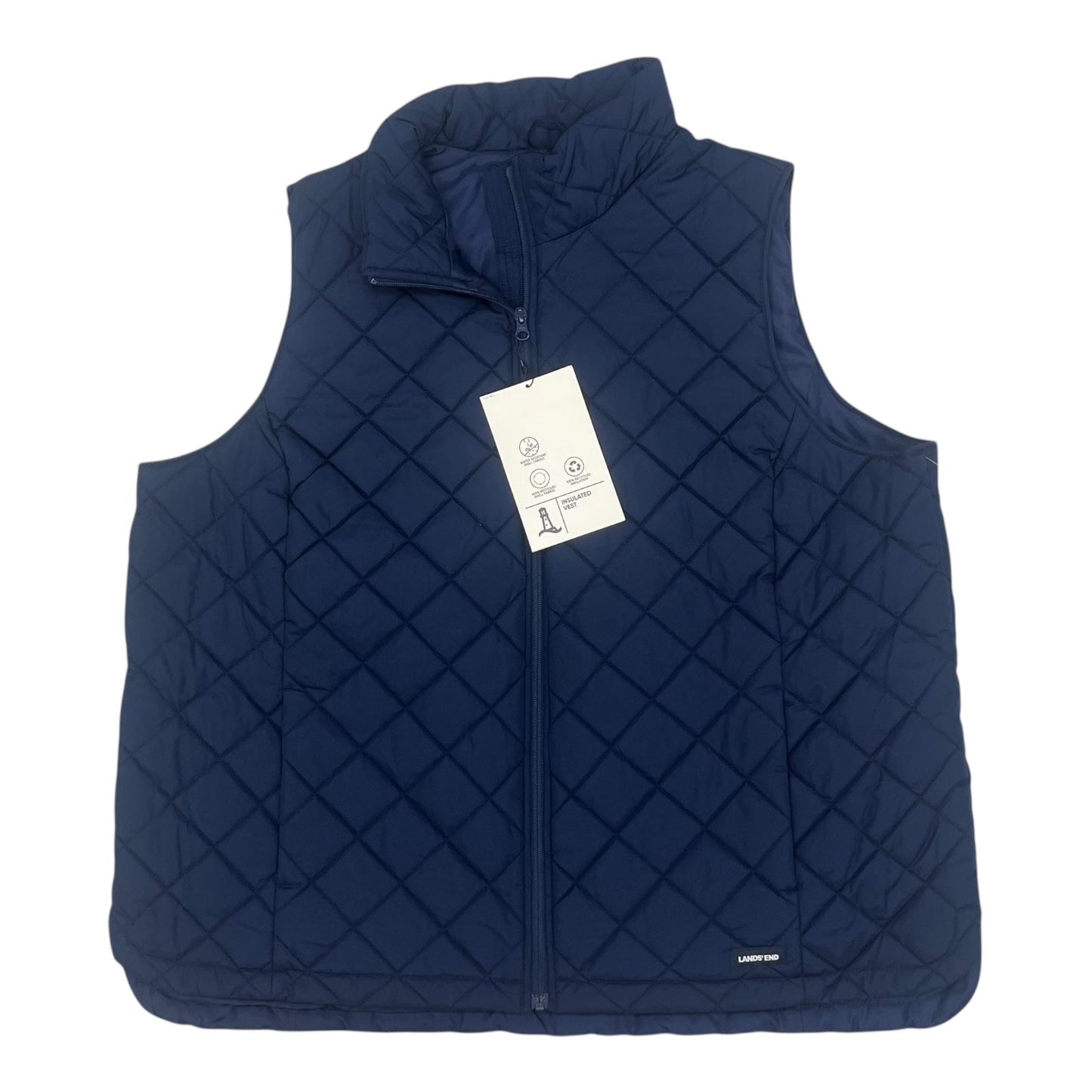 Vest Puffer & Quilted By Lands End In Navy, Size:2X