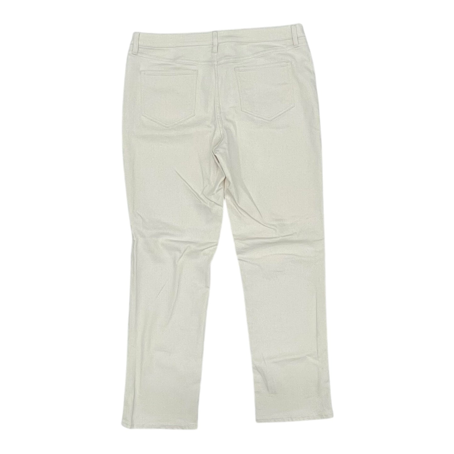 Jeans Straight By Lands End In Cream Denim, Size:18