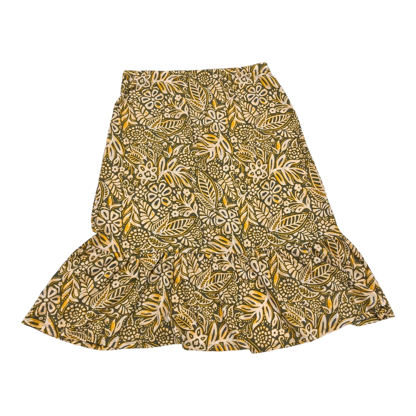 Skirt Midi By Cato In Green & Yellow, Size:Xl