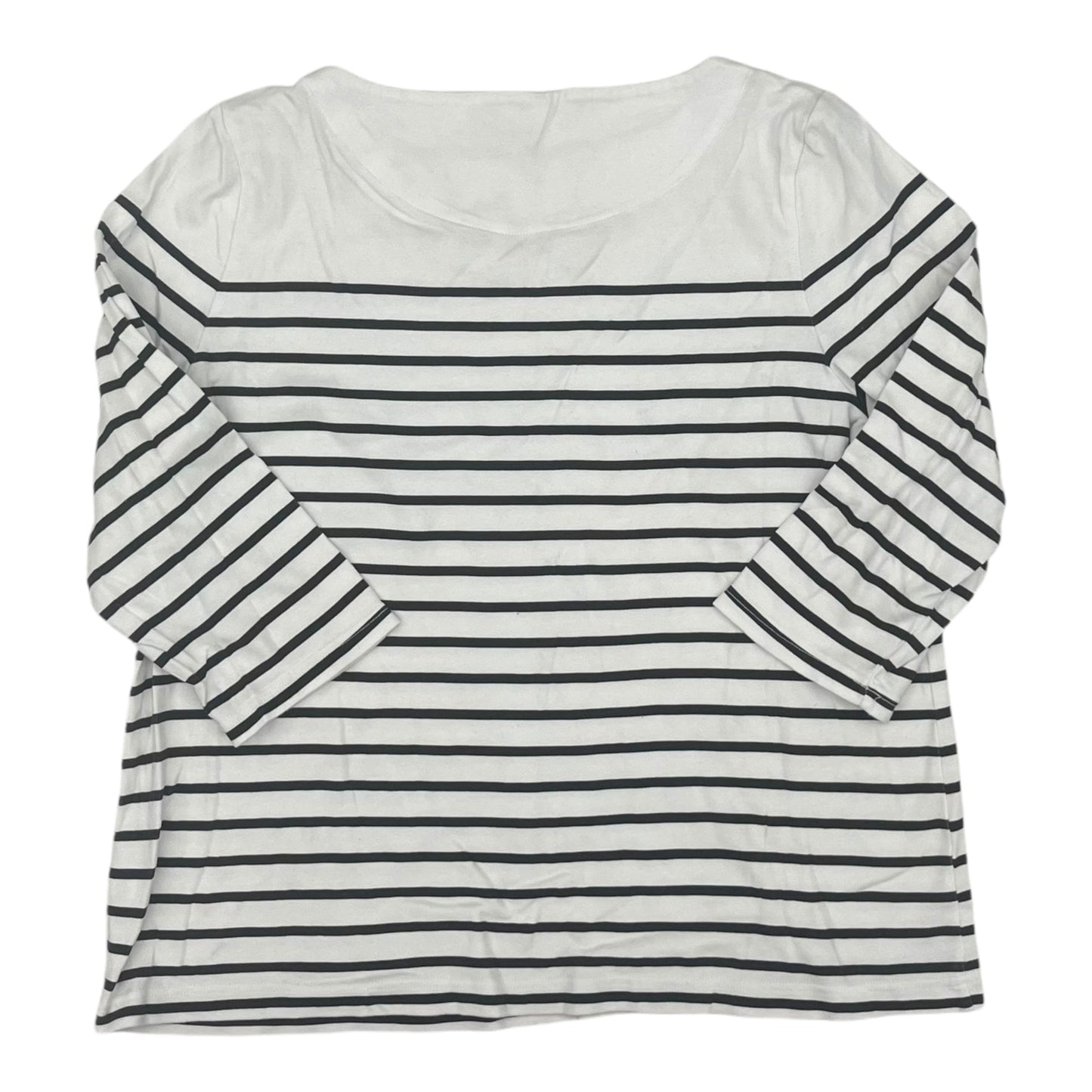 Top 3/4 Sleeve By Croft And Barrow In Black & White, Size:Xl