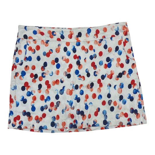 Skort By Sharagano In Blue Red & White, Size:18