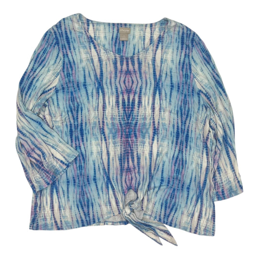 Top 3/4 Sleeve By Chicos In Tie Dye Print, Size:Xl