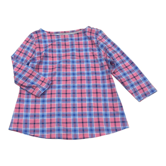 Top 3/4 Sleeve By Charter Club In Blue & Pink, Size:2X