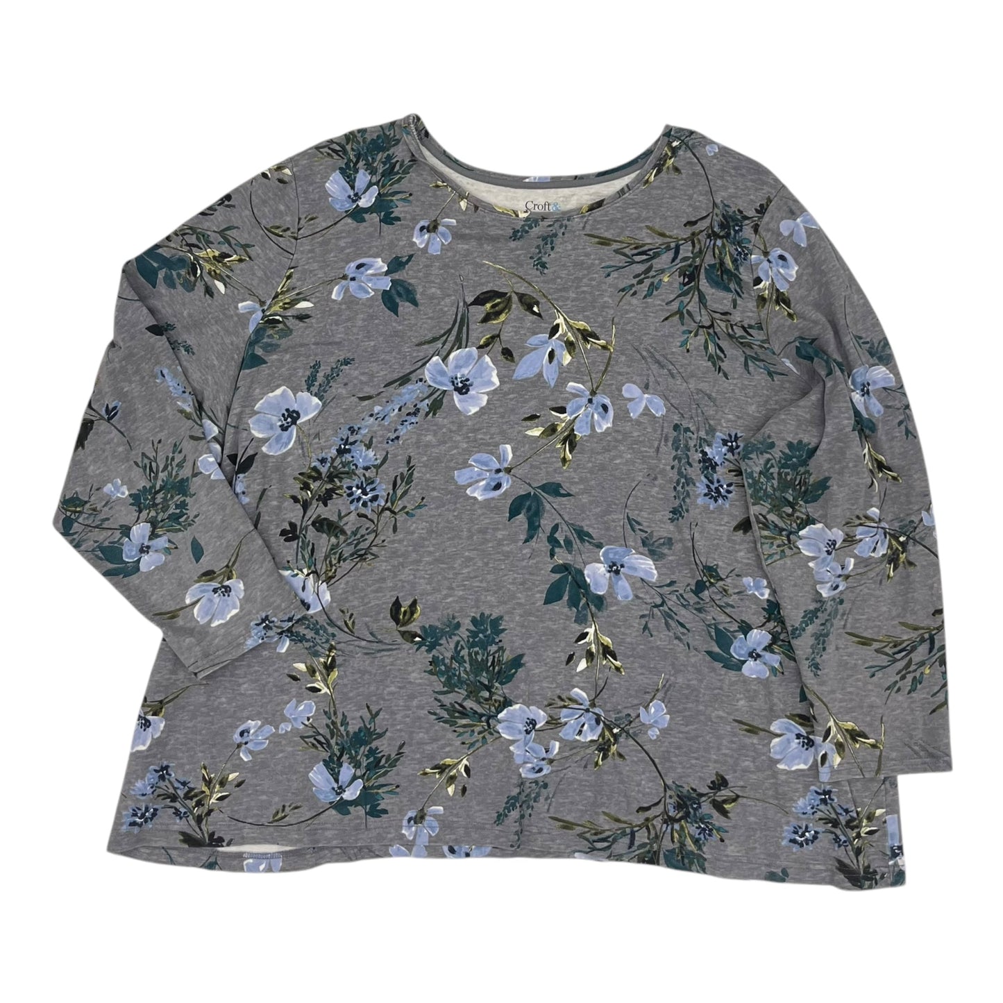 Top Ls By Croft And Barrow In Floral Print, Size:3X