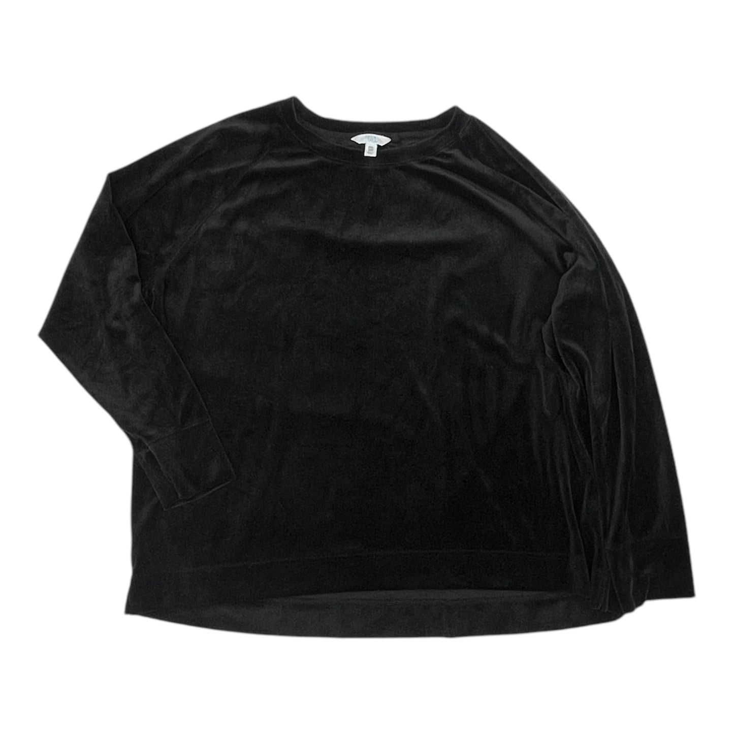 Top Ls By Time And Tru In Black, Size:Xxl