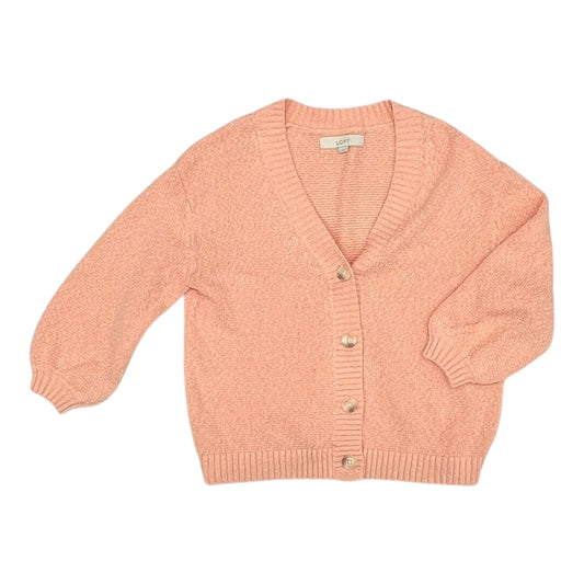 Sweater Cardigan By Loft In Peach, Size:M