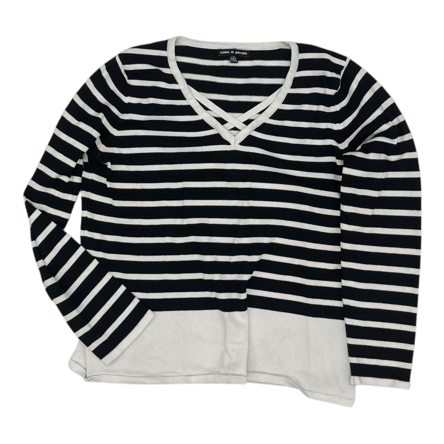 Top Ls By Cable And Gauge In Black & White, Size:L