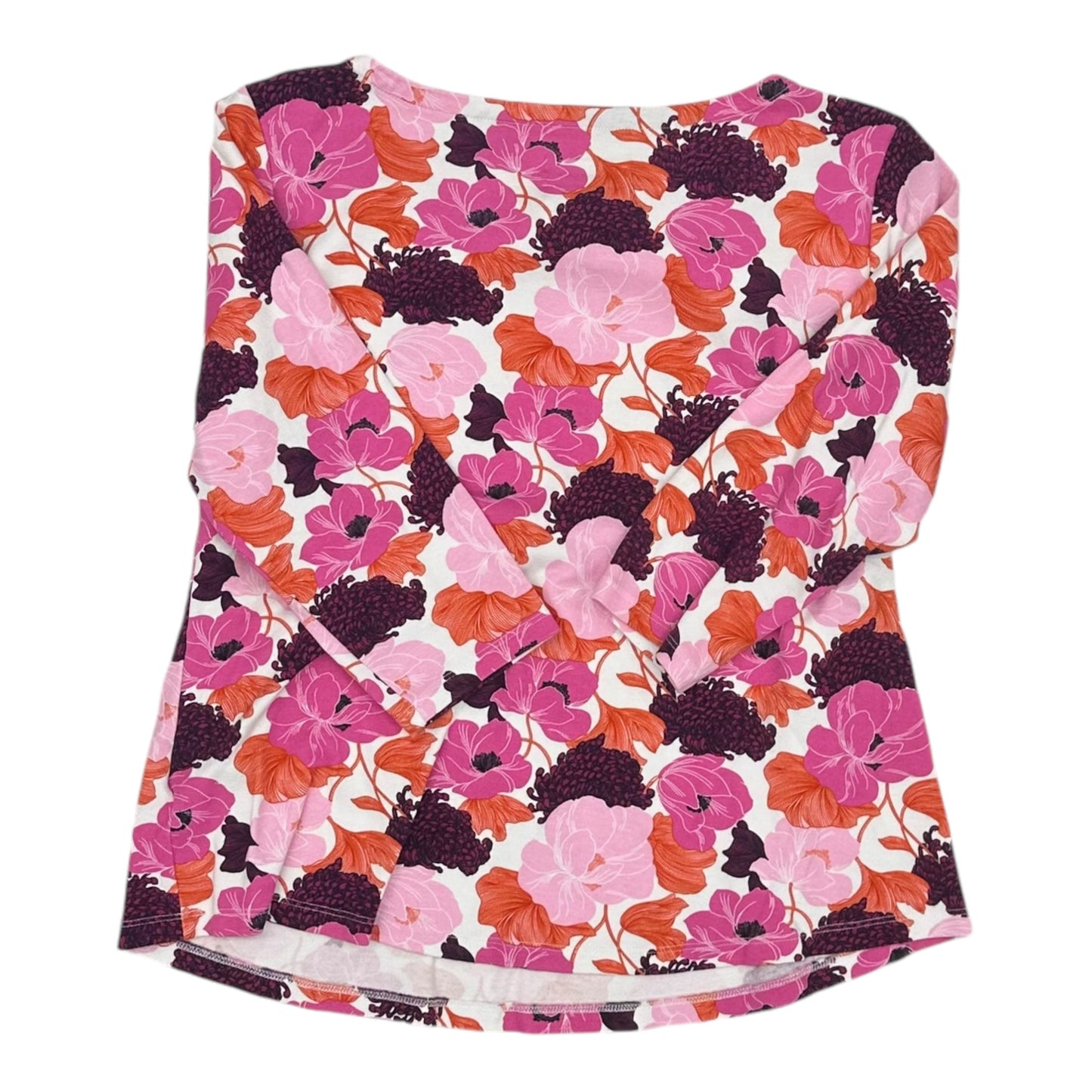 Top 3/4 Sleeve By Charter Club In Pink & White, Size:Xlp