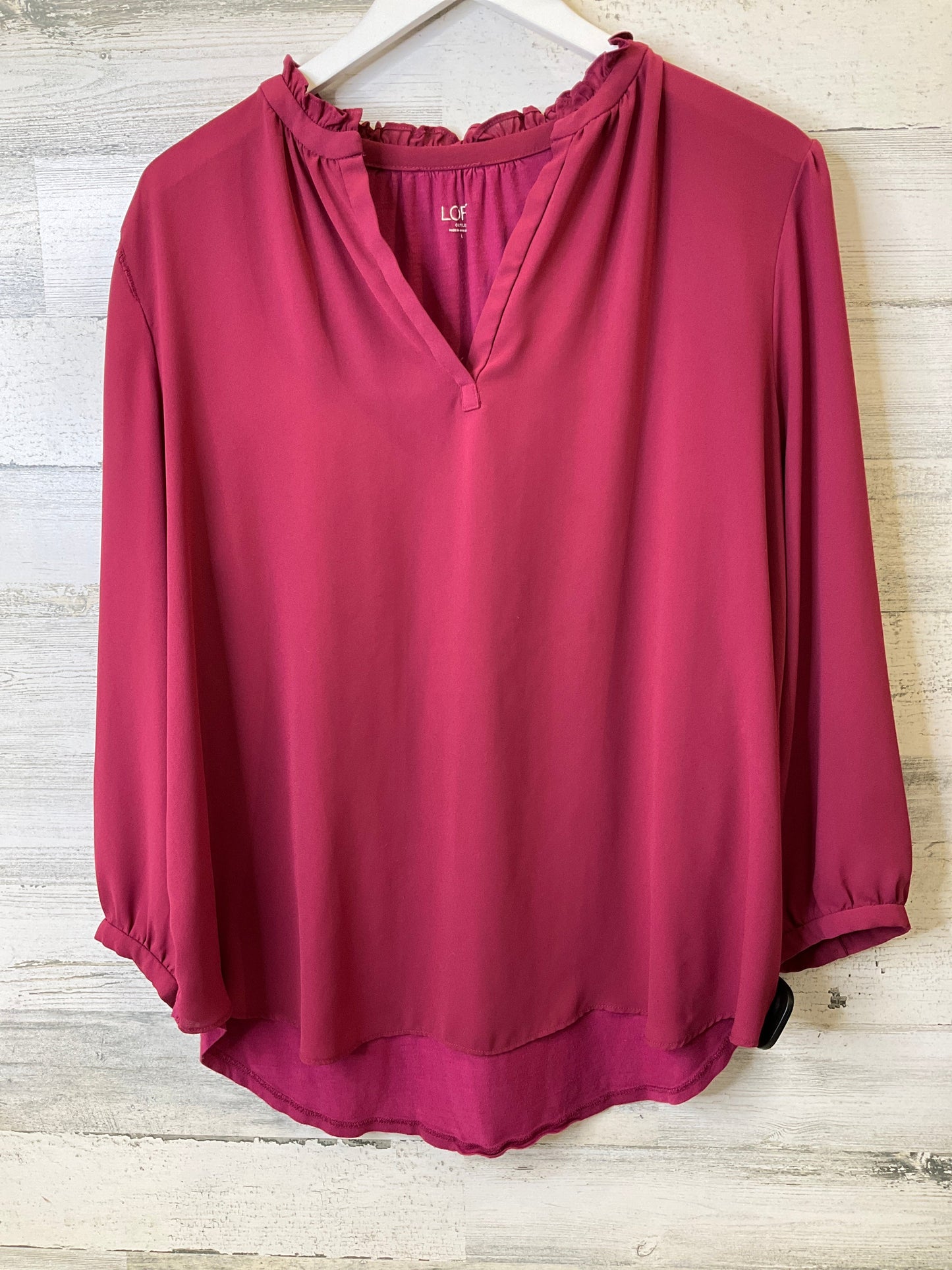 Blouse 3/4 Sleeve By Loft O  Size: L