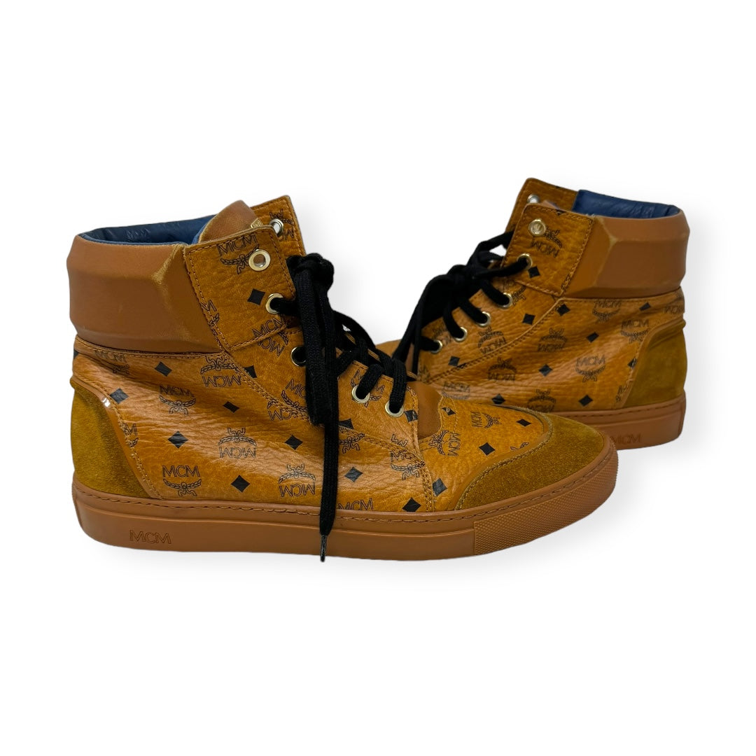 Classic Street Visetos High Top Trainers Luxury Designer By Mcm  Size: 11 (IT 41)